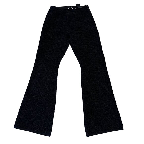 Sandro Kit Black Tweed Effect Velvet Wool Blend Knit Trouser Pants Women's 36 US - Picture 1 of 11